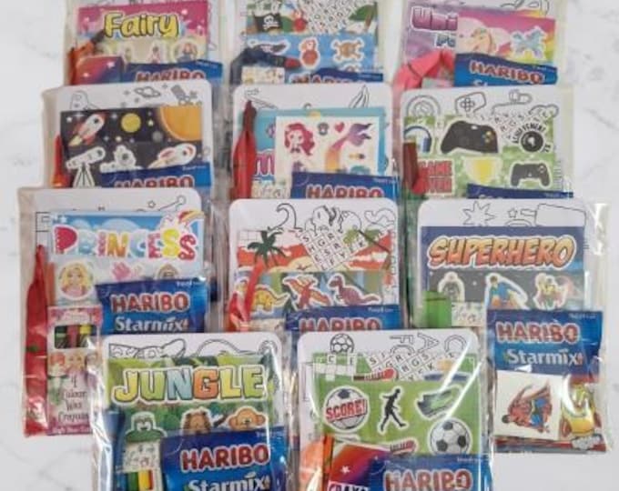 Childrens Activity Packs, Party Bags, 11 Designs