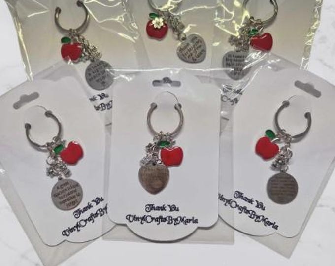 Teachers Silver Keyrings with engraved Words