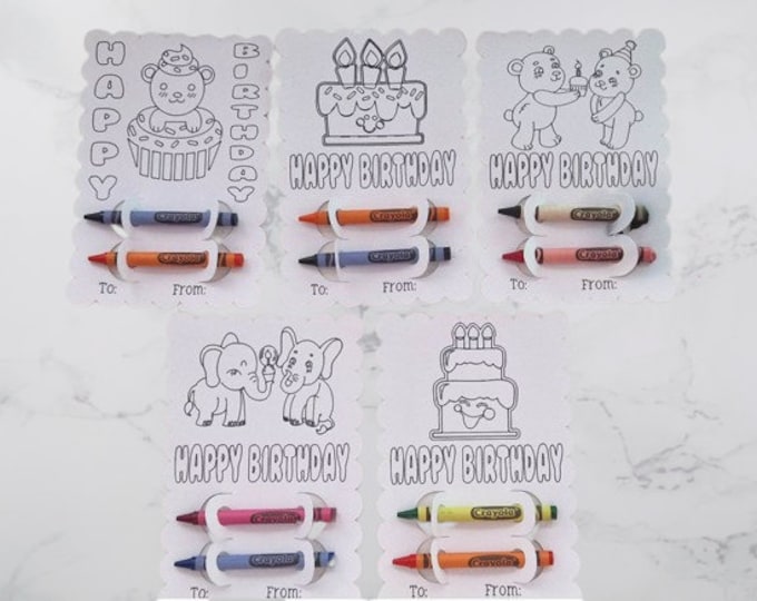 Kids Birthday Crayon Cards