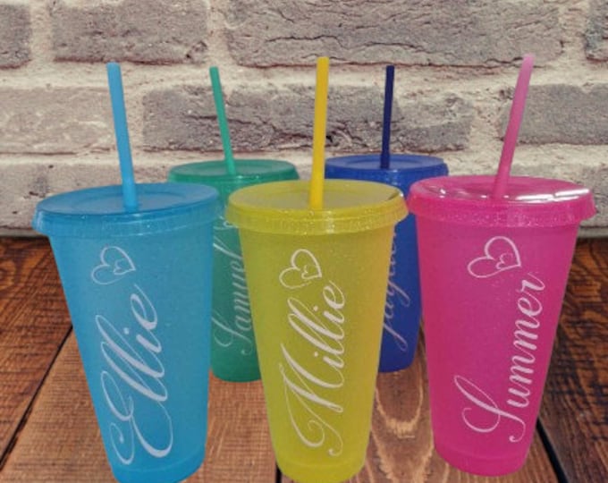 Personalised 24oz Cold Cups with Lid & Straw