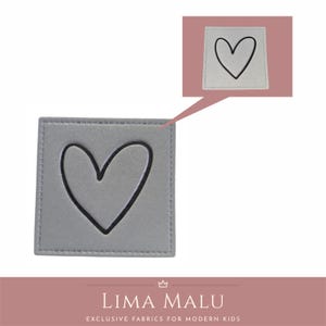 Reflective faux leather labels | Patches | Sewing: Limited Edition, Cheeky, Wild, Leo, Ciao Cocoa, Fox, Chill Out, Heart, No, Rainbow R9153 - Heart