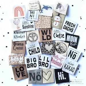 Web Label Aufnäher Etiketten gewebtes Label - Statement Aufnäher für Beanies