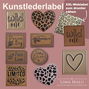 Kunstleder-Label Aufnäher Patches - Wild One Gold, Wild One, Leo Heart, Pure Love, Always a Dreamer, Kleiner Diva, Leo Ros,  Dream Big, Herz