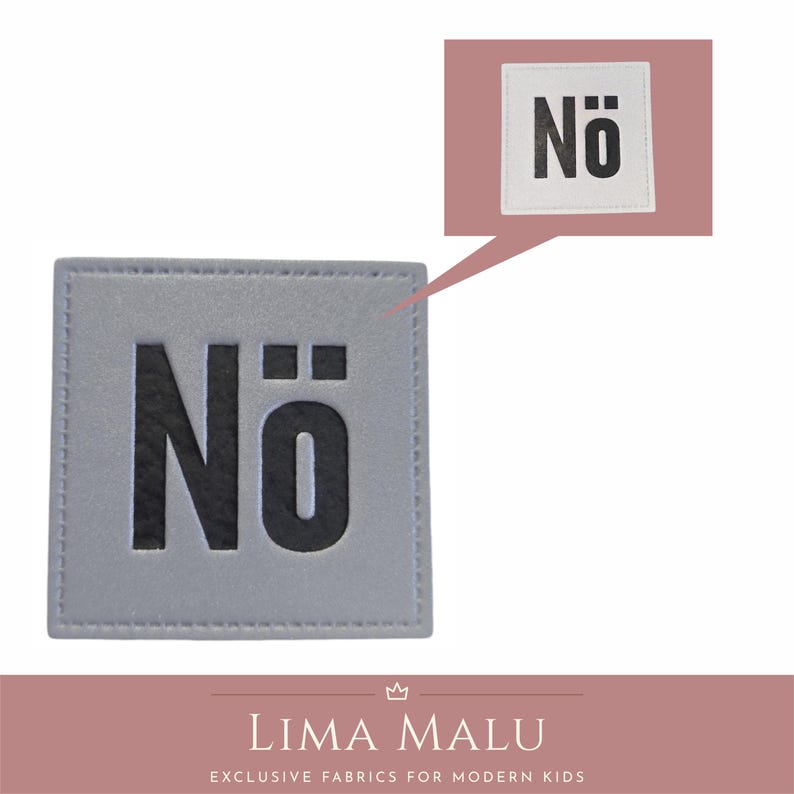 Reflective faux leather labels | Patches | Sewing: Limited Edition, Cheeky, Wild, Leo, Ciao Cocoa, Fox, Chill Out, Heart, No, Rainbow R9154 - Nö