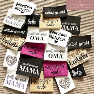 Weblabel: Genäht von meiner OMA I selbst genäht I Mama I Herzensmensch I Leo I gewebtes Label Einnäher - nähen I häkeln I stricken