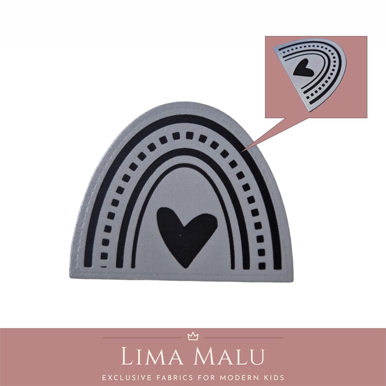 Reflective faux leather labels | Patches | Sewing: Limited Edition, Cheeky, Wild, Leo, Ciao Cocoa, Fox, Chill Out, Heart, No, Rainbow R2008.1 - Raainbow