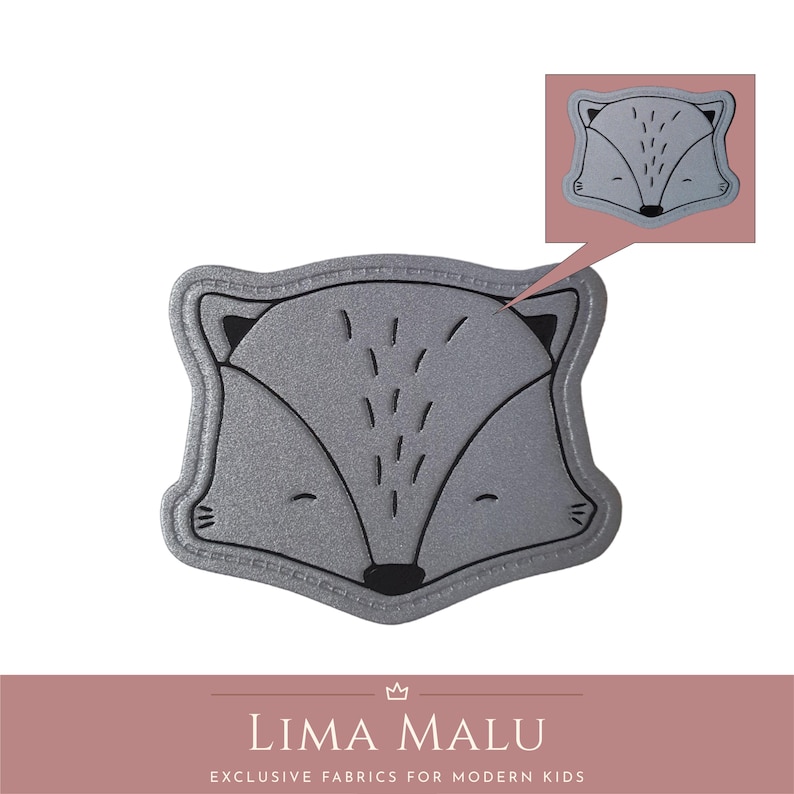Reflective faux leather labels | Patches | Sewing: Limited Edition, Cheeky, Wild, Leo, Ciao Cocoa, Fox, Chill Out, Heart, No, Rainbow R9091.1 - Fuchs