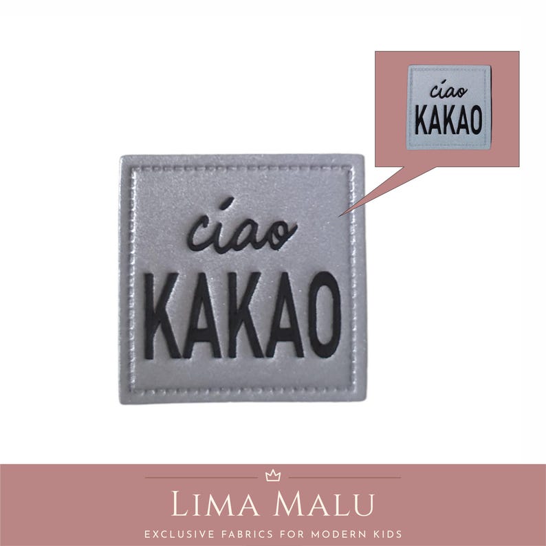 Reflective faux leather labels | Patches | Sewing: Limited Edition, Cheeky, Wild, Leo, Ciao Cocoa, Fox, Chill Out, Heart, No, Rainbow R9091 - ciao Kakao