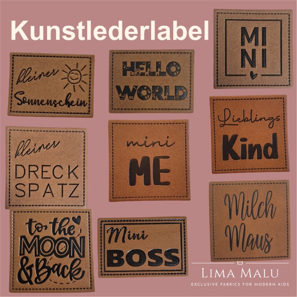 Kunstleder-Label Aufnäher Patches: Lieblingsmensch 2, Lieblingsmensch 3, Einzelstück 2, Frech W & W, Vibes, Frechdach