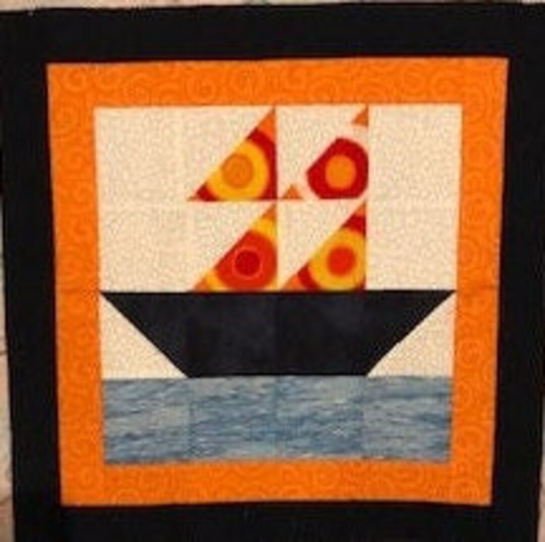 Navy Blue Sailboat Etsy