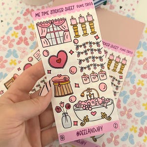 Me Time-stickervel, zelfzorgstickers, decoratieve sticker voor planner en plakboek (FUNC SB-03)
