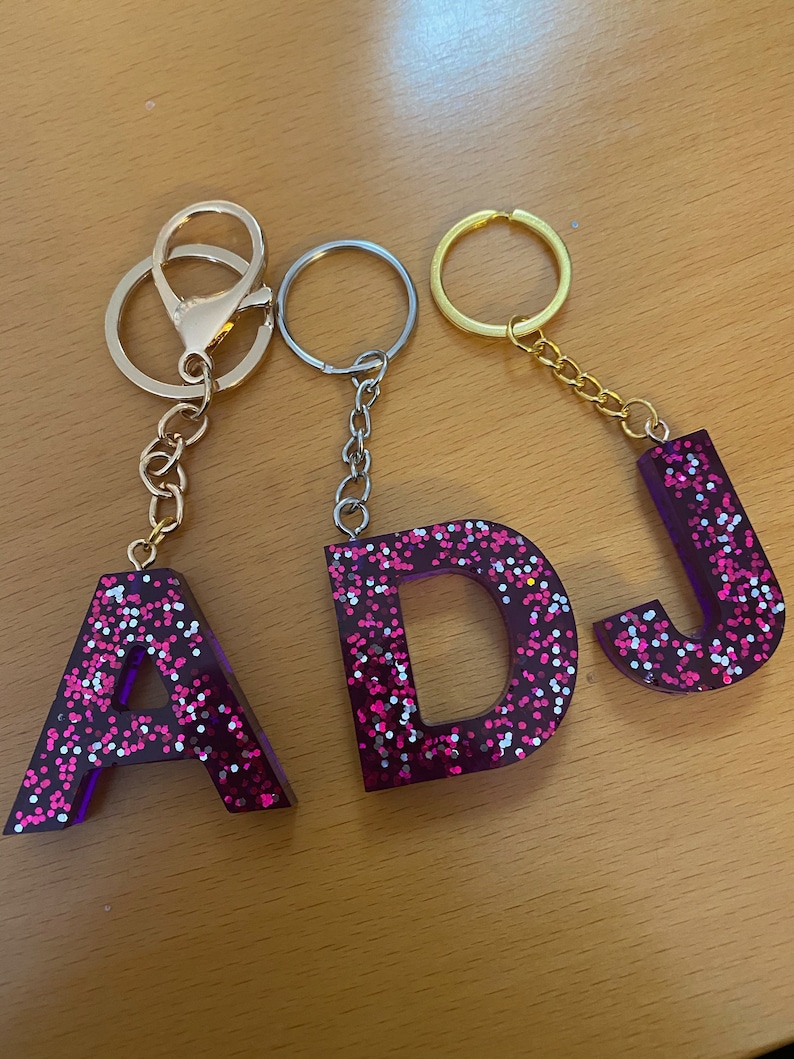 Personalized Gift Princess Letter Resin Keychains Custom Made Initial Keychain
