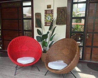 Wicker Ottoman Etsy