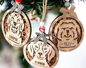 Personalized Dog Christmas Ornament | Dog Breed Custom Decor