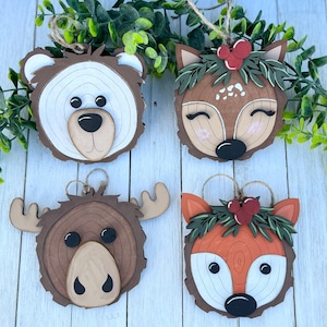 Woodland Christmas Ornaments | Baby Shower Decorations | Faux Wood Slice Ornaments| Wood Holiday Accents | Woodland Nursery Decor