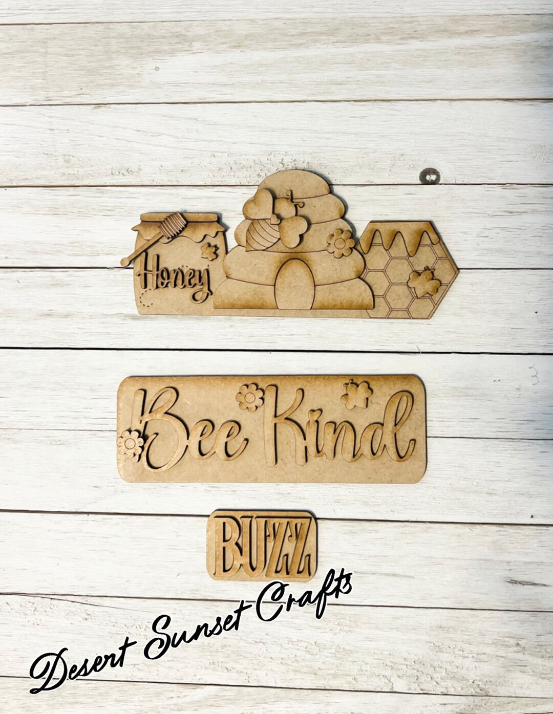 DIY Paintable Wood Bee Insert, DIY Honey Bee Decor, Blank Wood ...