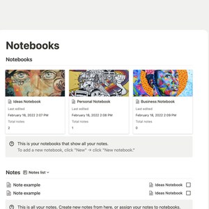 Notion Notebooks | Notion Template,  Notion Dashboard, Notion Planner, All in One Notion Templates