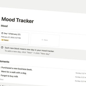 Notion Mood Tracker | Notion Template,  Notion Dashboard, Notion Planner, All in One Notion Templates