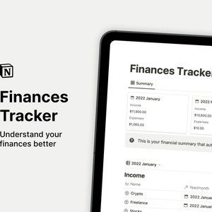 Notion Finance Tracker  | Notion Template,  Notion Dashboard, Notion Planner, All in One Notion Templates