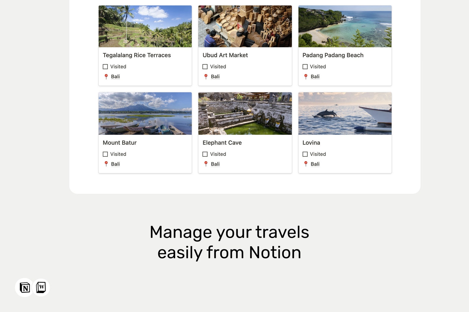 Notion Travel Manager Notion Template Notion Dashboard Notion