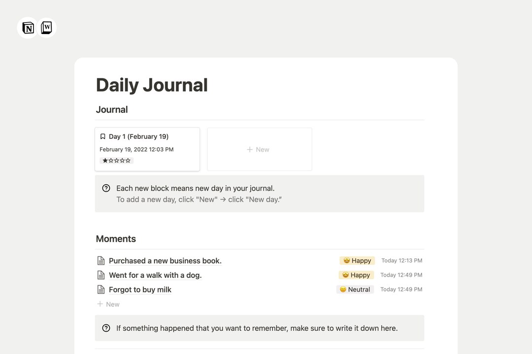 Notion Daily Journal Notion Template, Notion Dashboard, Notion Planner
