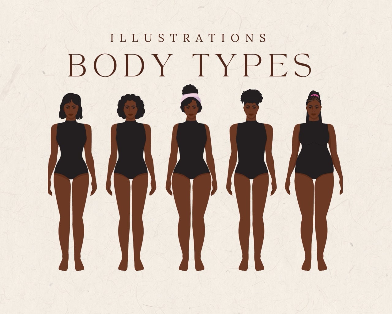 5 Digital Body Type Template | Body Shape Illustrations | Body ...