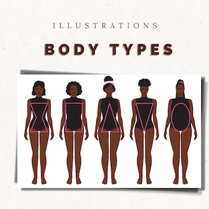 Digital Body Type Guide | Body Shape Illustrations | Body Measurement Template | Dress for Your Body Shape | Body Analysis Chart