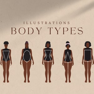 5 Digital Body Type template | Body Shape Illustrations | Body Measurement Template | Dress for Your Body Shape | fashion body type