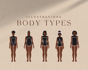 5 Digital Body Type Template | Body Shape Illustrations | Body ...
