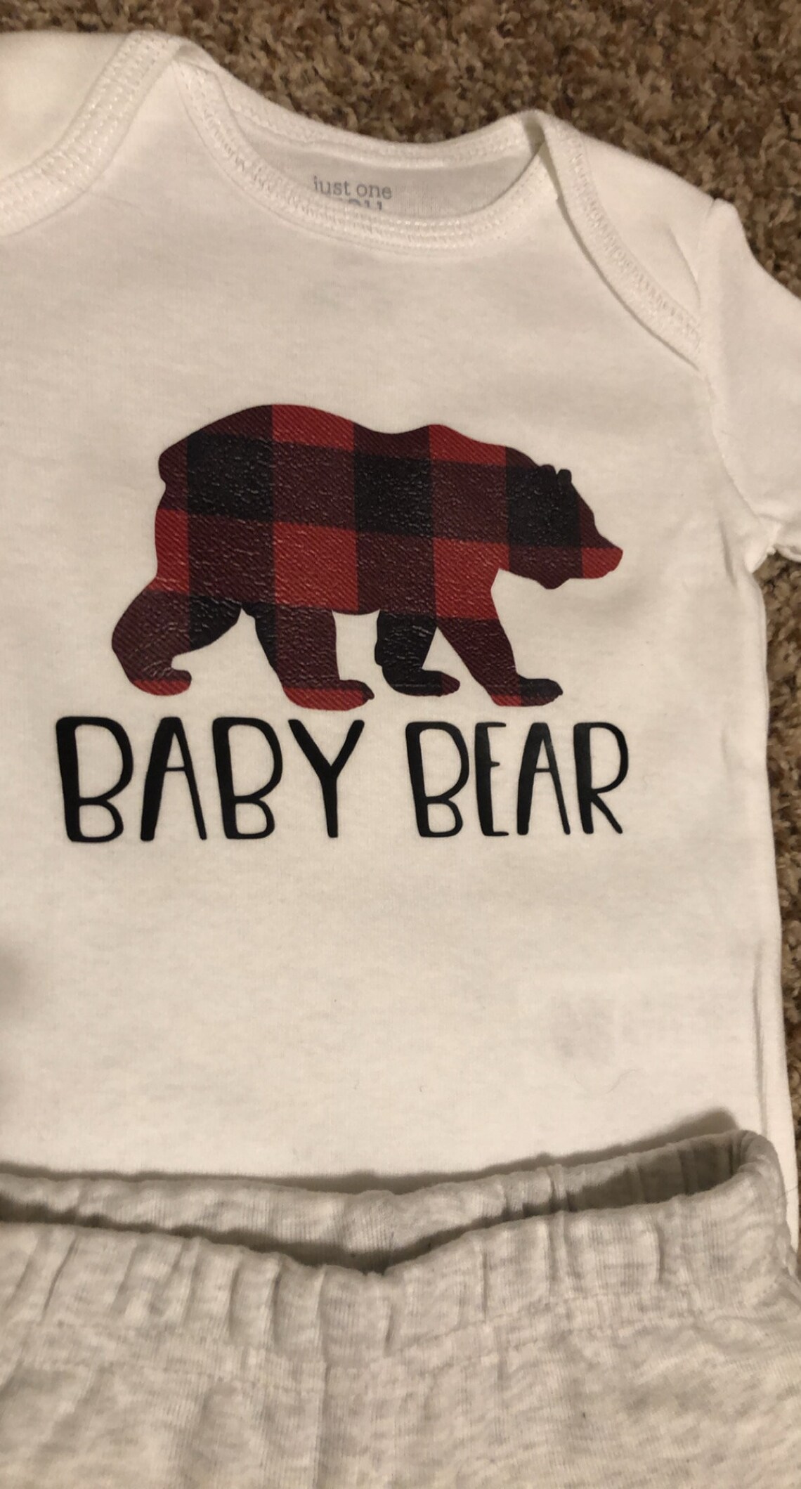 Customized Baby Bear infant outfit. 2 piece set. Etsy
