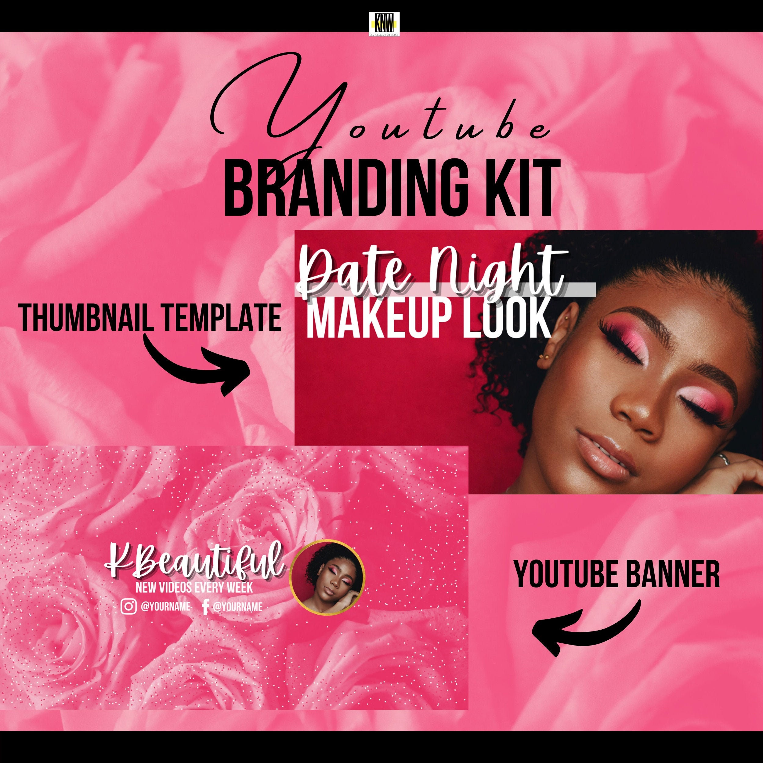 YouTube Channel Kit Editable Canva Template YouTube | Etsy