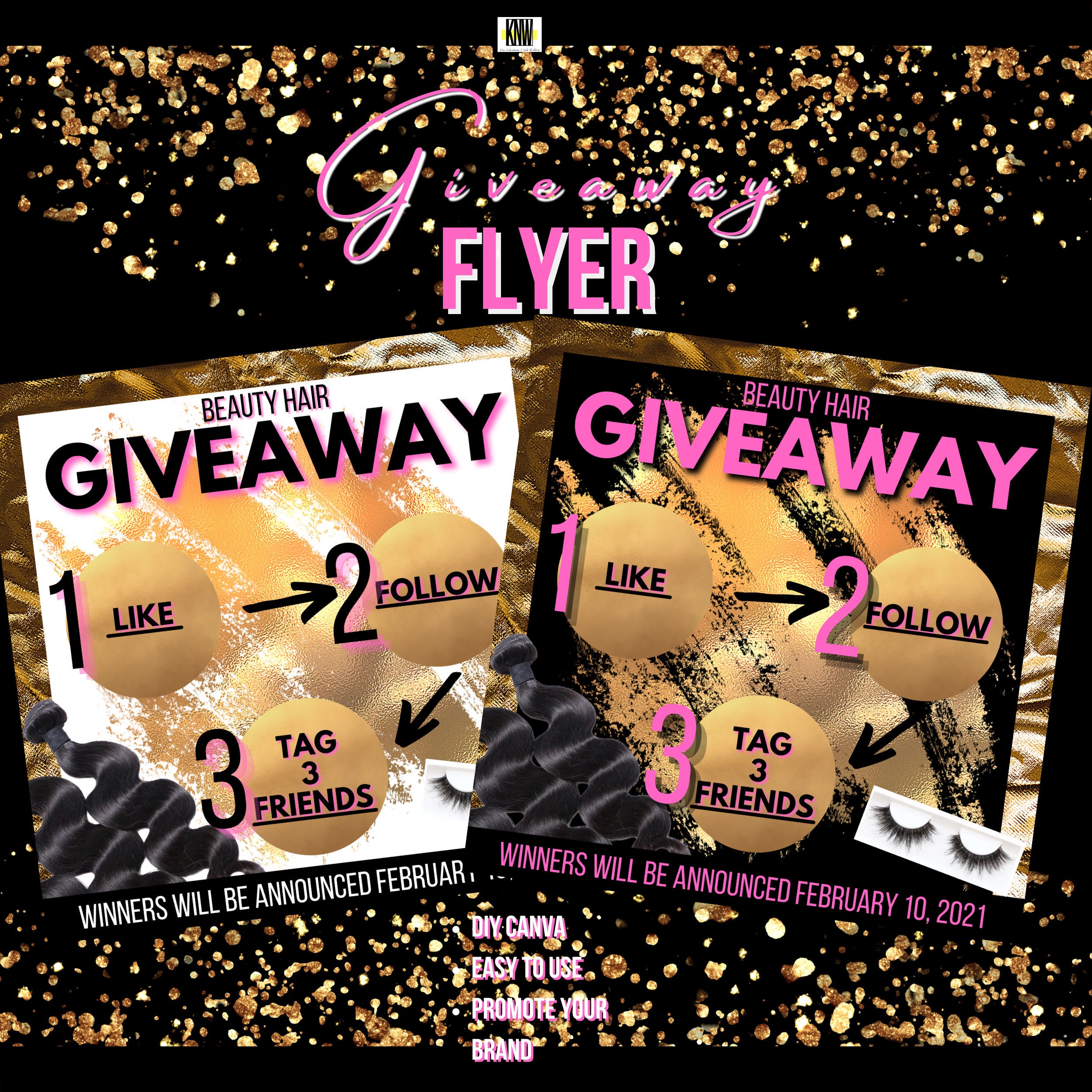 DIY CANVA TEMPLATE Giveaway Flyer Canva Flyer Giveaway Etsy