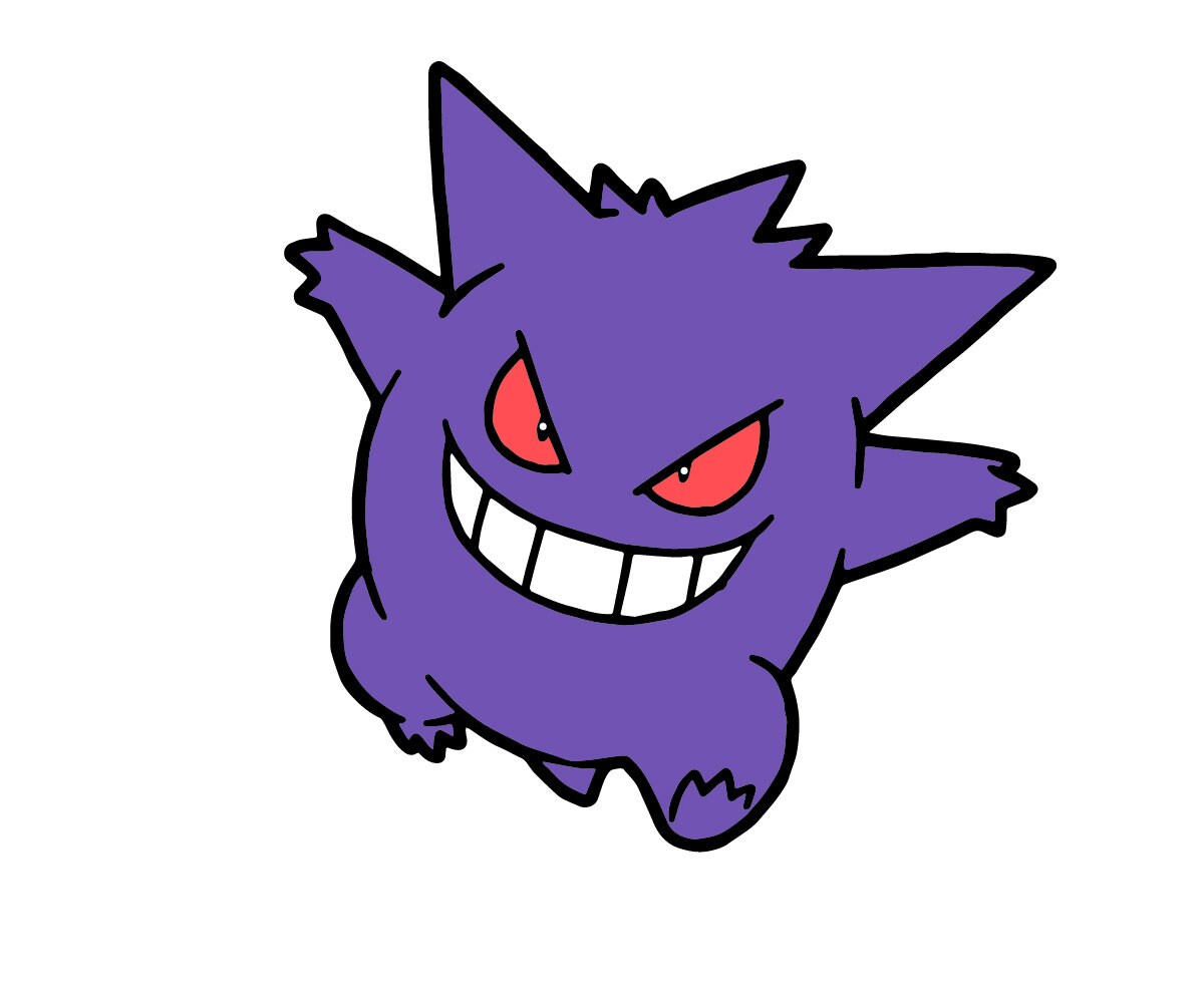 Gengar X 2 plain and Color Etsy UK