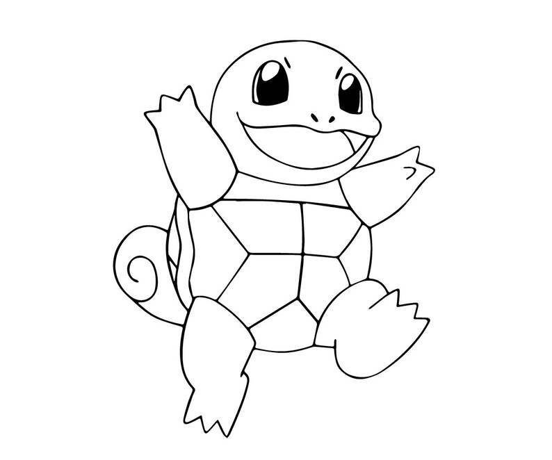 Squirtle X 2 Pics black &amp; White and Colour - Etsy Canada