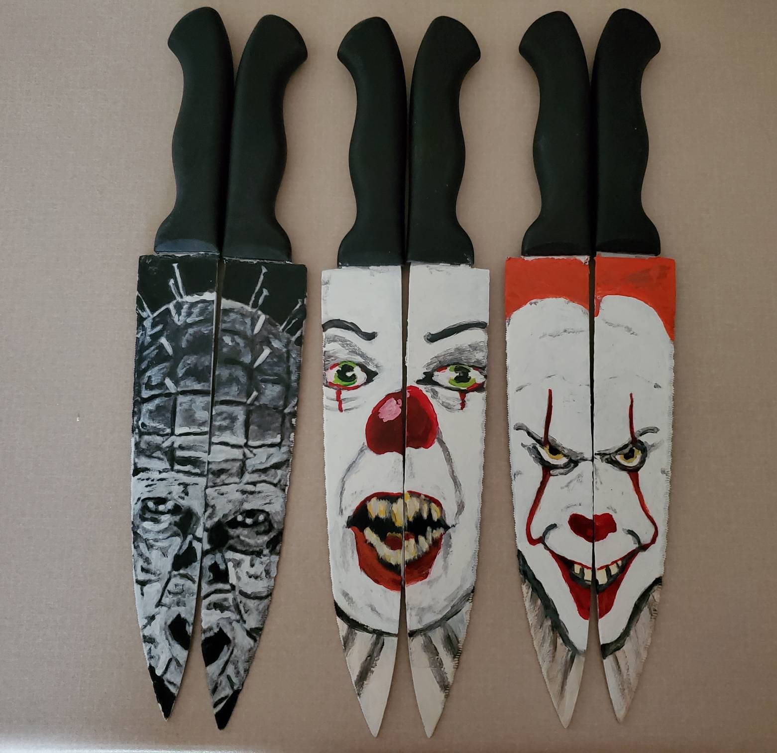Hand Painted Horror Knives Etsy