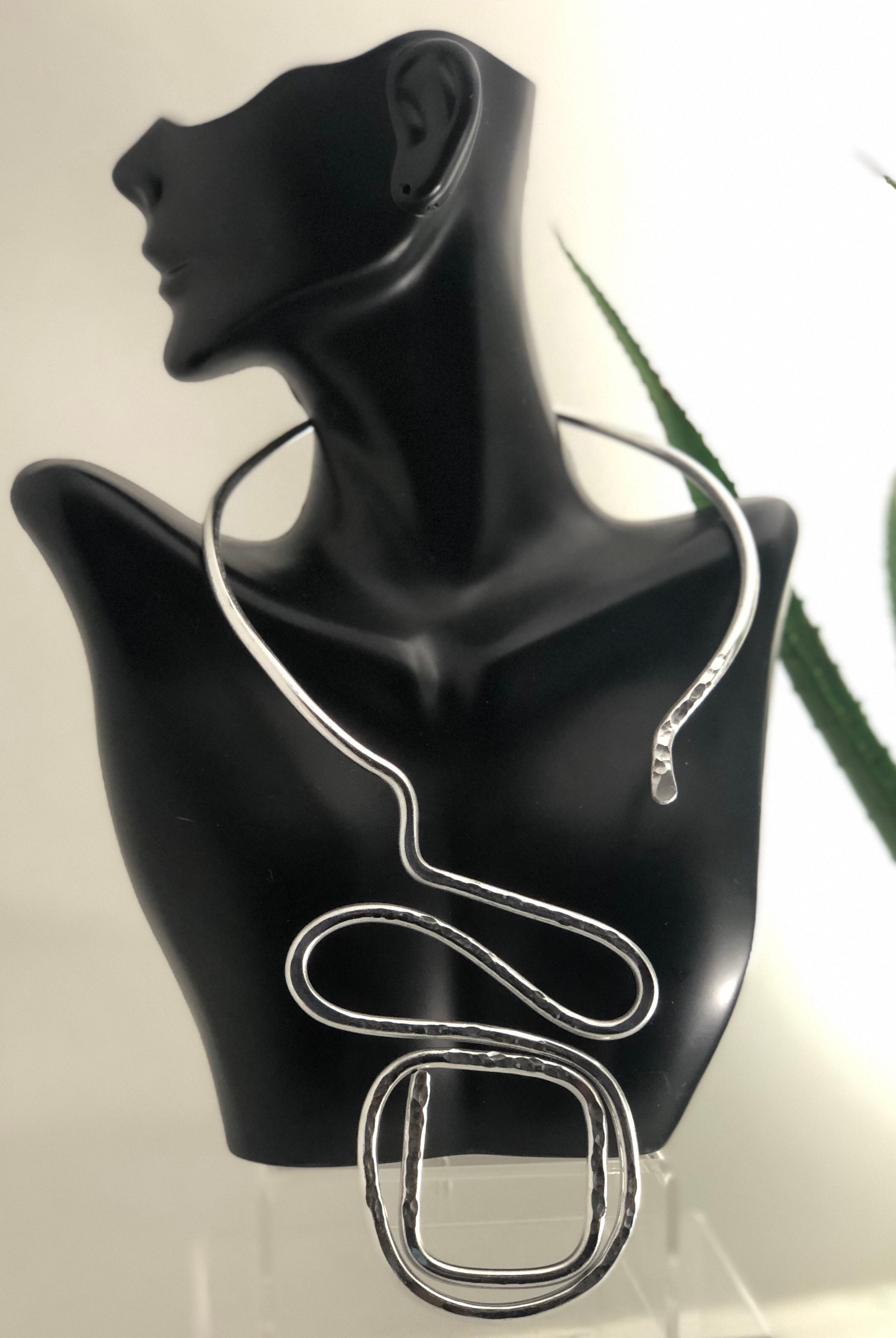 Silver Abstract Aluminum Necklace: Bold Handmade Statement Jewelry - Etsy