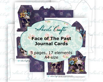 Face of The Past Journal Cards - A4 Size | Tombstone Cards | Digital Download | Scrapbooking | Journal | Card Making | Vintage Ephemera