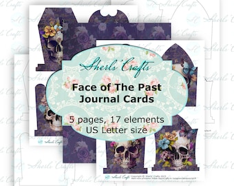 Face of The Past Journal Cards - US Letter Size | Tombstone Cards | Digital Download | Scrapbooking | Journal | Card Making | Ephemera