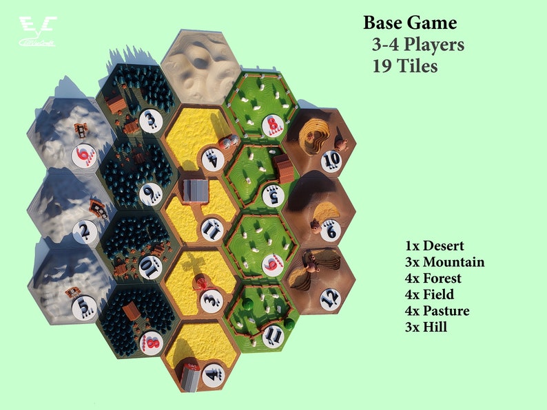 3D Catan Tiles