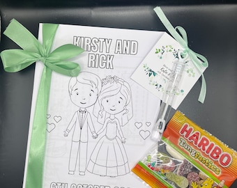 Personalised Wedding activity book with crayons | wedding activities | Activity book | activity pack | Wedding Favours | Child Favours |