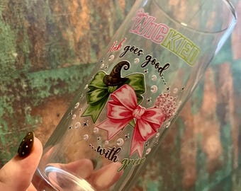 Personalised glass | Wicked | Movie | Tumbler | Drinks  | Film | Cold coffee | present | Gift | Christmas| Witch | Musical | Alphaba | West