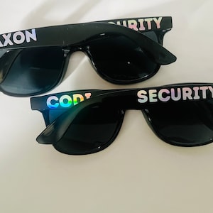 Bruiloft veiligheidszonnebril | Pagina jongen | gepersonaliseerde zonnebril | Bruiloftsbeveiliging | gunsten | Ringdrager | Huwelijksgeschenk | Ringagent |