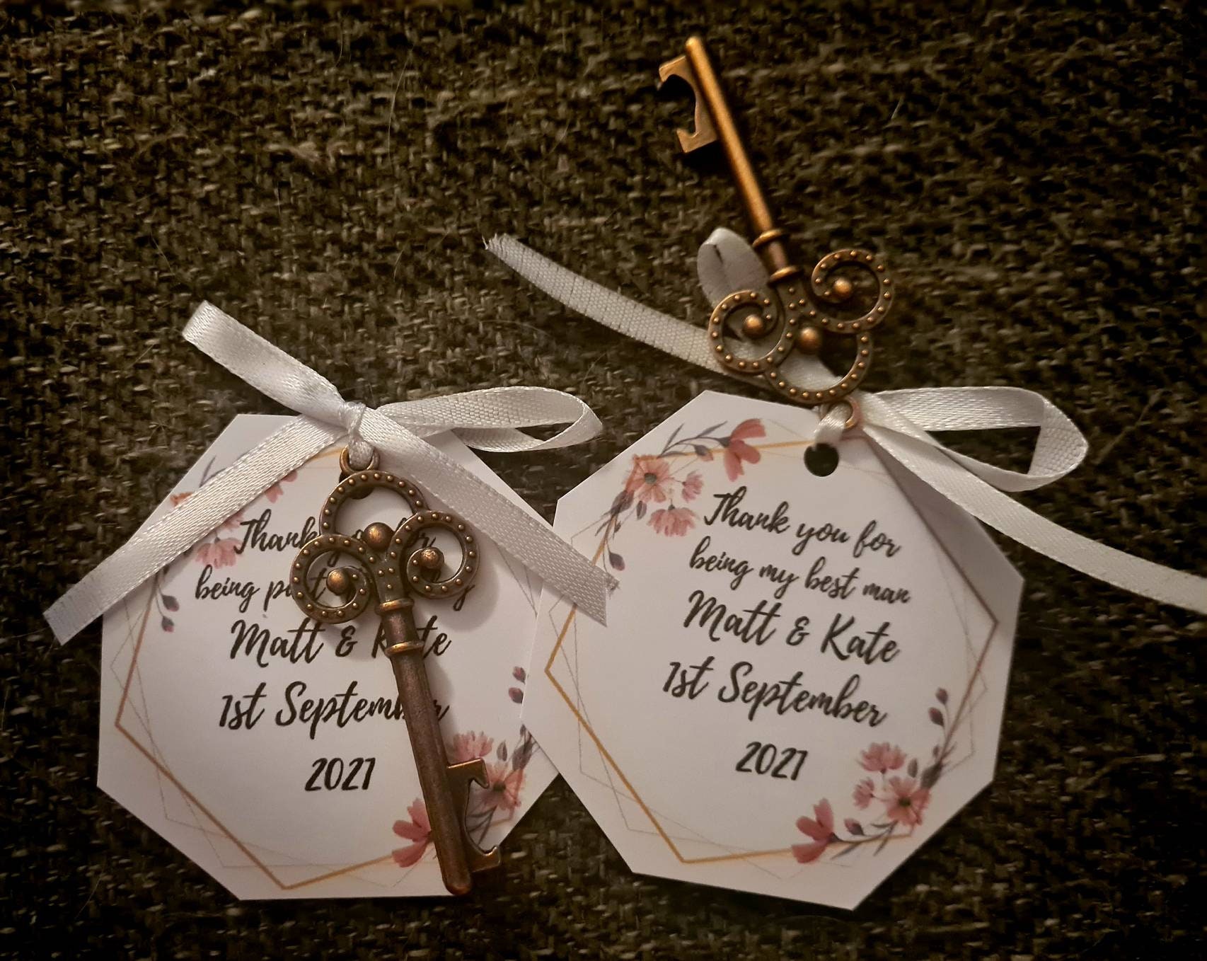 5 x Key bottle opener with personalised label/ wedding favour Etsy