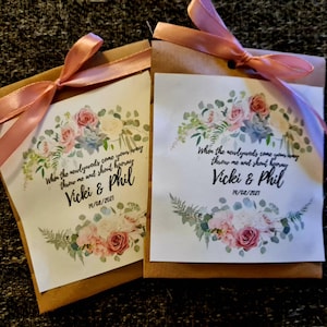 5 x Personalised confetti bags with biodegradable confetti | wedding confetti | biodegradable confetti bags | custom confetti bags | wedding