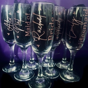 Personalised Prosecco glass | Personalised champagne glass | Bridesmaid gift | Wedding Gift | Wedding glass | maid of honour