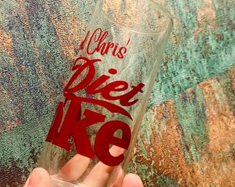 Personalised  glass | Diet Coke | Teachers gift | personalised Gift | Drinking Glass | Glass | Coca Cola lover | Tumbler | Pop Fizzy Drinks