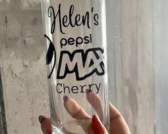 Personalised  glass | Pepsi Max Cherry | personalised Gift | Drinking Glass | Glass | Pepsi max cherry lover | Tumbler | Pop Fizzy Drink