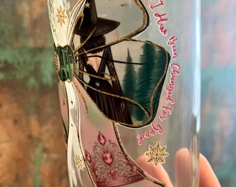 Personalised glass | Wicked | Movie | Wicked Tumbler | Drinks | Film | Cold coffee | Gift | Custom present | Christmas | Green pink | witch