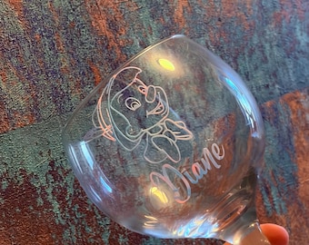 Personalised cocktail glass, gin glass, birthday gift, anniversary gift, Christmas gift. Fully customised, Pinocchio glass, Disney theme
