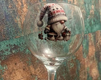 Personalised cocktail glass | gin glass| Christmas gift |Christmas glass | Gonk |Fully customised | Santa | Winter | present | Secret Santa